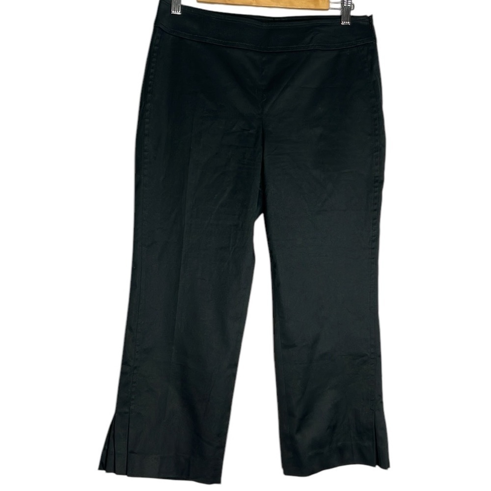 AKRIS Punto Cropped Pleated Ankle Black Trousers, Size 8